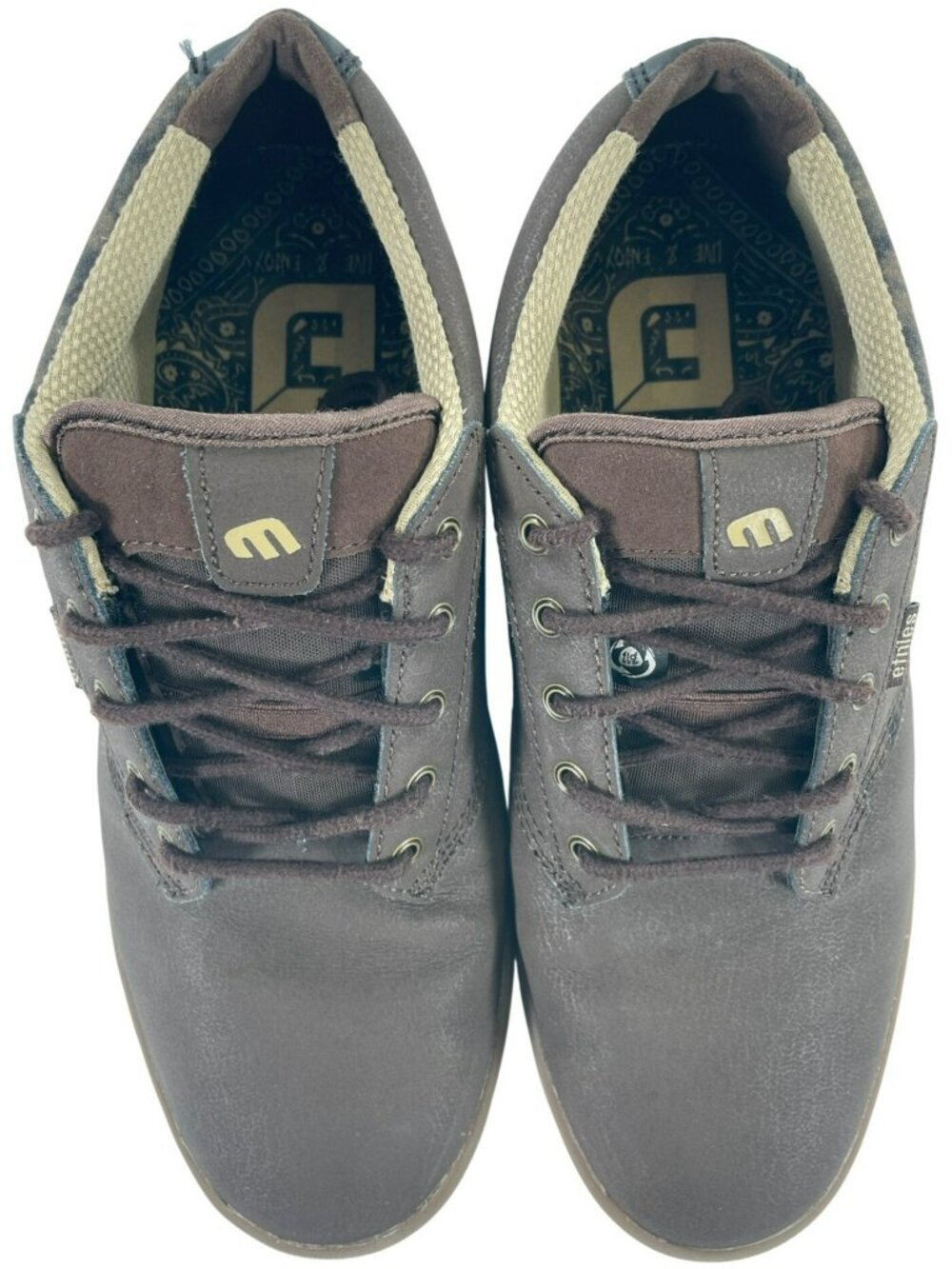 Etnies Jameson Mid Crank Brown Skate Bike Shoes Sneakers Leather Men's Sz 10.5 - Picture 7 of 10